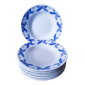 11 assiettes creuses - art deco