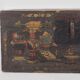 Antique wooden chest with illustrations of porcelain vases (1900) #2