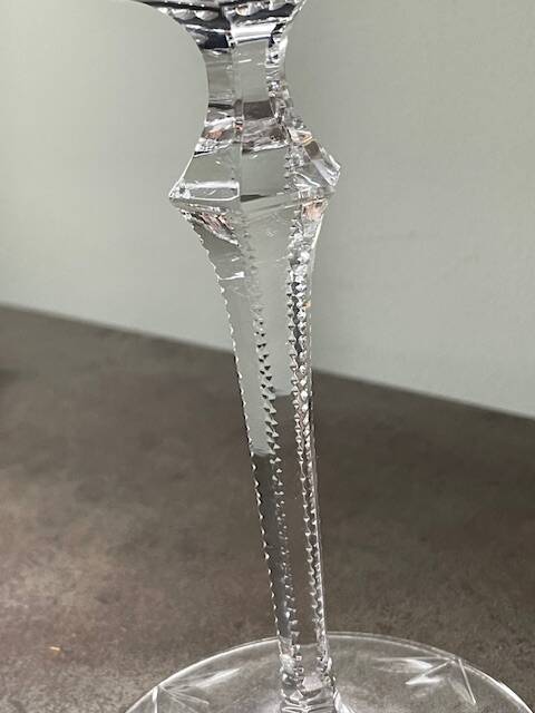 New footed glass in ruby red coloured crystal Echt Bleikristall