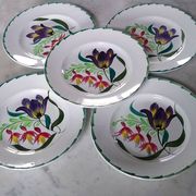 Dessert plates Terre de fer St Amand and Hamage Nord - Hand painted
