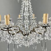 Crystal and bronze chandelier, 20th century
