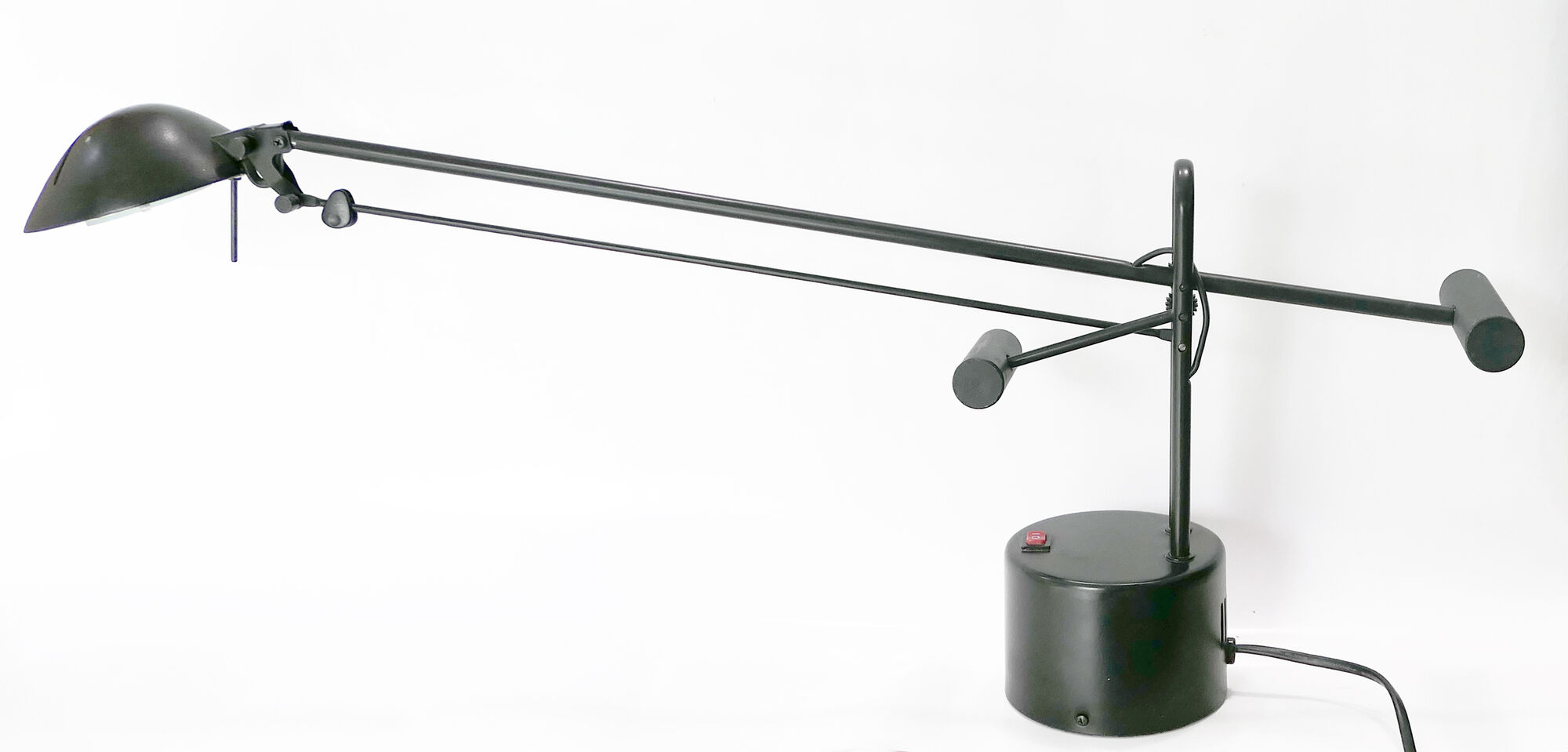 Articulated desk lamp with balance wheel 1980's by Stilplast Italy