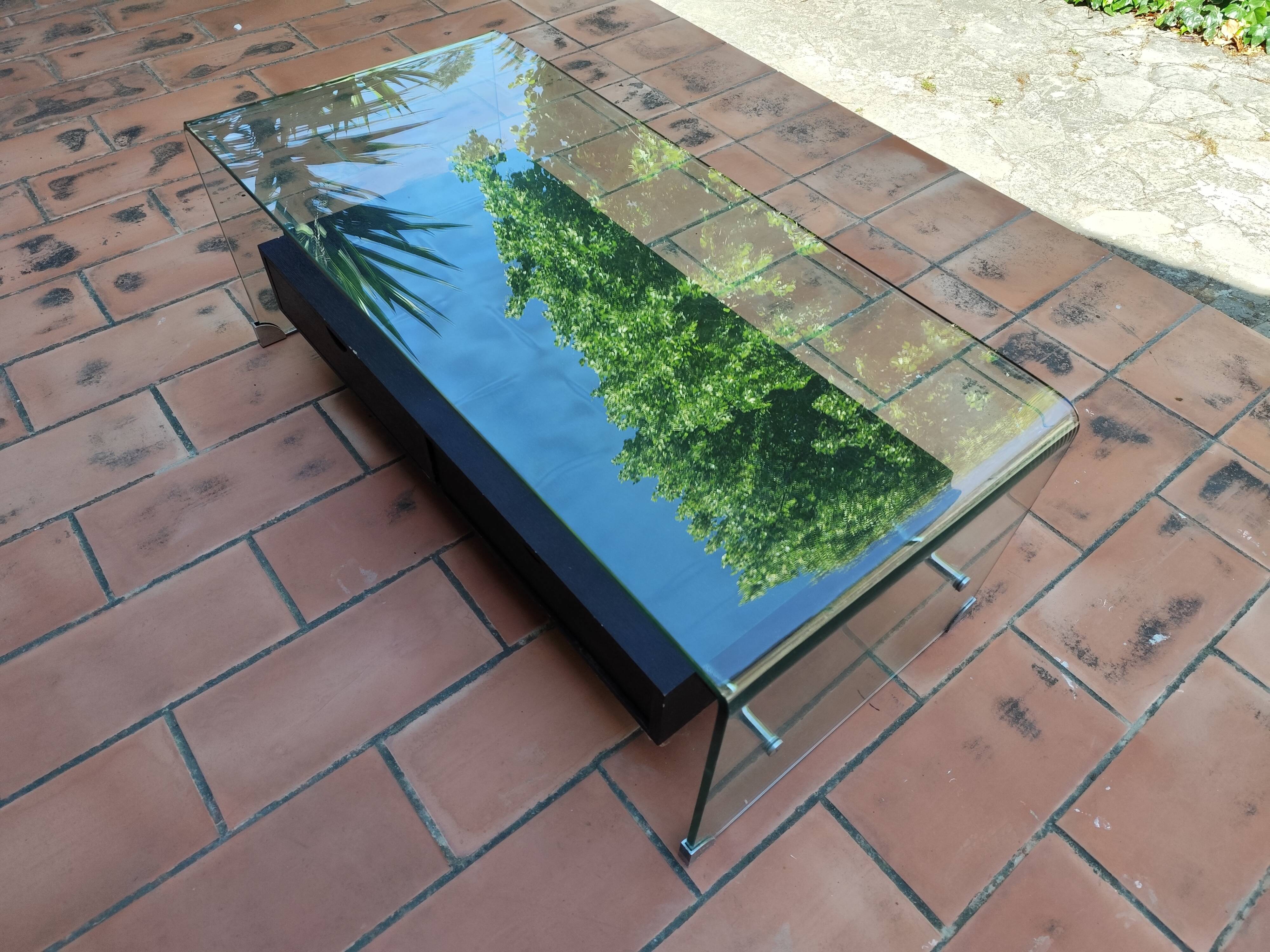 Table basse vintage DRIMMER Bois et verre