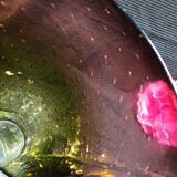 Vintage blown glass vase bubbles