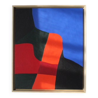 Acrylic painting on canvas "colored composition" 55x46 cm