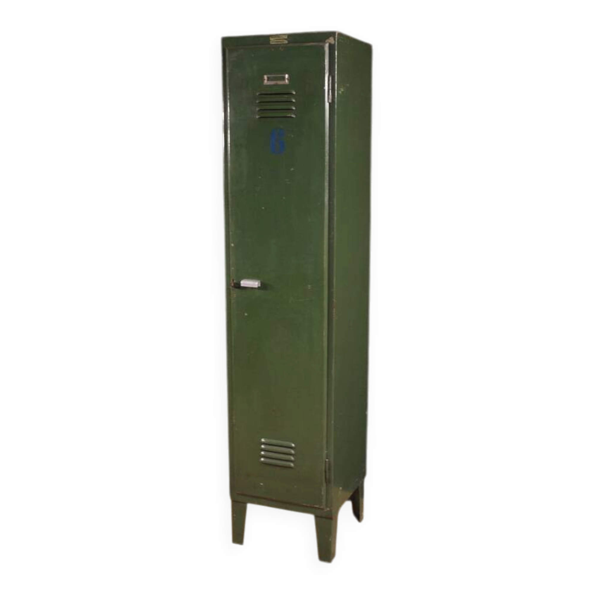 Italian green lacquered metal cabinet from the 1960s/70s