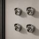 Space age set of 4 chrome plastic coat hangers, Olaf Von Bohr, Kartell Ital