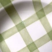 Moulins des loups soup plates, green grid