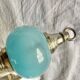 Turquoise opaline and vintage metal chandelier - 3 arms