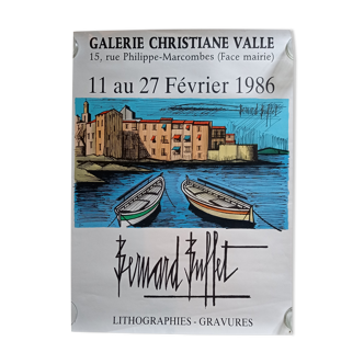 Affiche Bernard Buffet à la galerie Christiane Vallé 1986