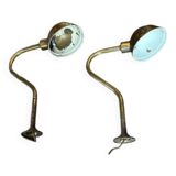 2 industrial brass wall lights - Denmark 70s-80s