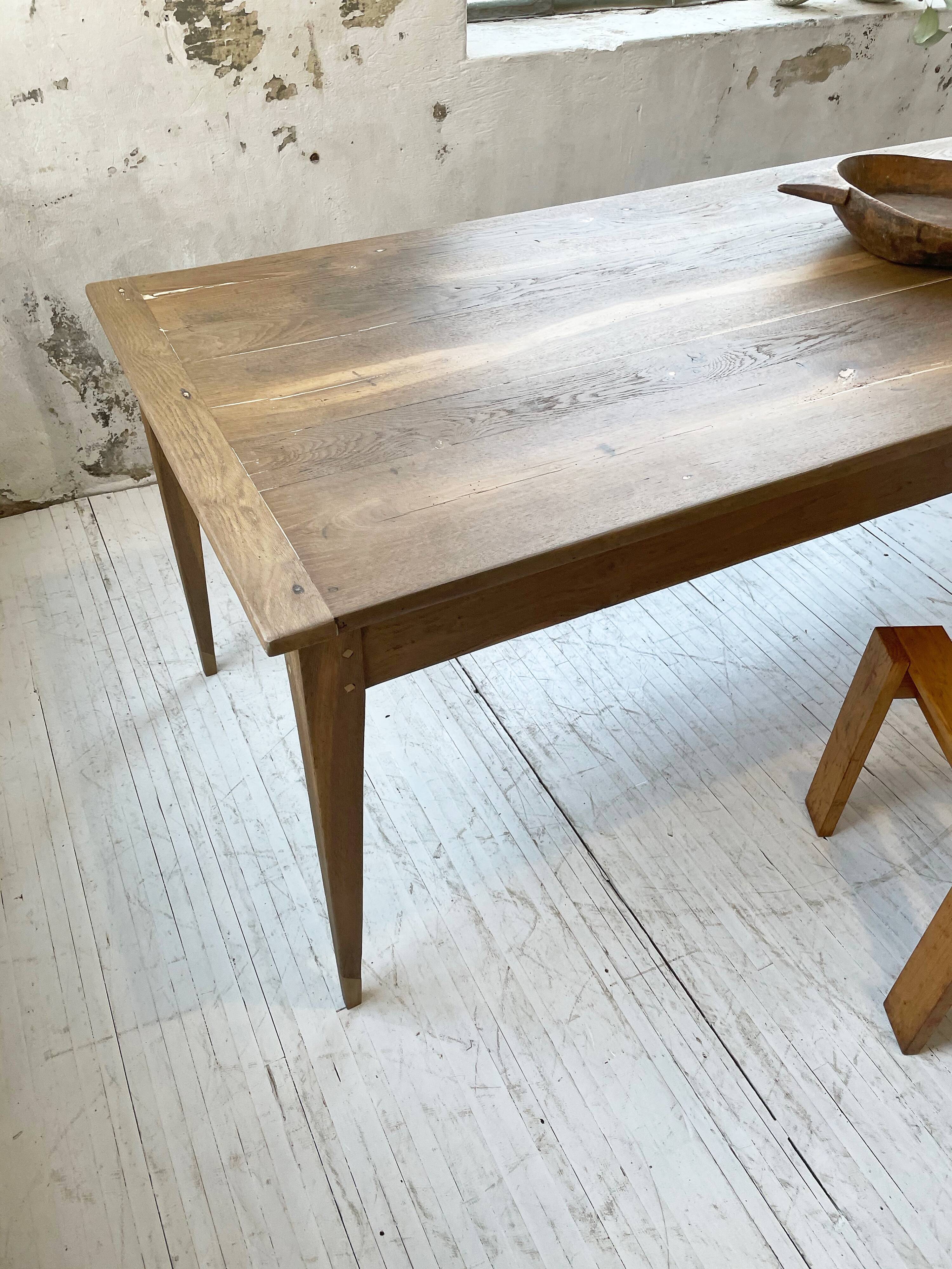 2m oak farm table