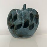 Openwork ceramic apple lamp from Les Grottes Dieulefit