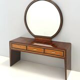 Ebonized Walnut and Birch Vanity Table / Console with Mirror ascr. to Buffa