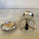 Silver-plated metal sugar bowl shaker Art Deco