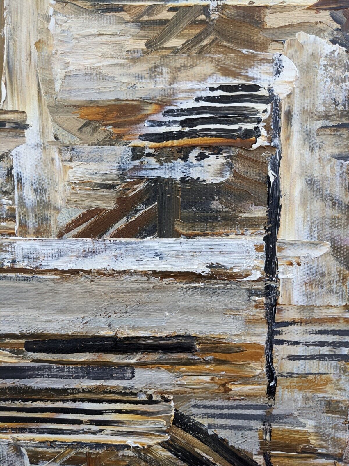 1964 Mid-Century Modern "Forest" Swedish Vintage Abstract Oil Painting, Framed