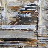 1964 Mid-Century Modern "Forest" Swedish Vintage Abstract Oil Painting, Framed