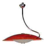 Vintage red space age glass pendant from the 80s