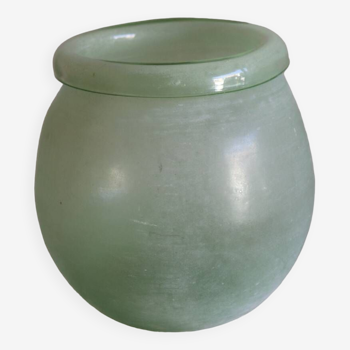 Antique green blown glass vase