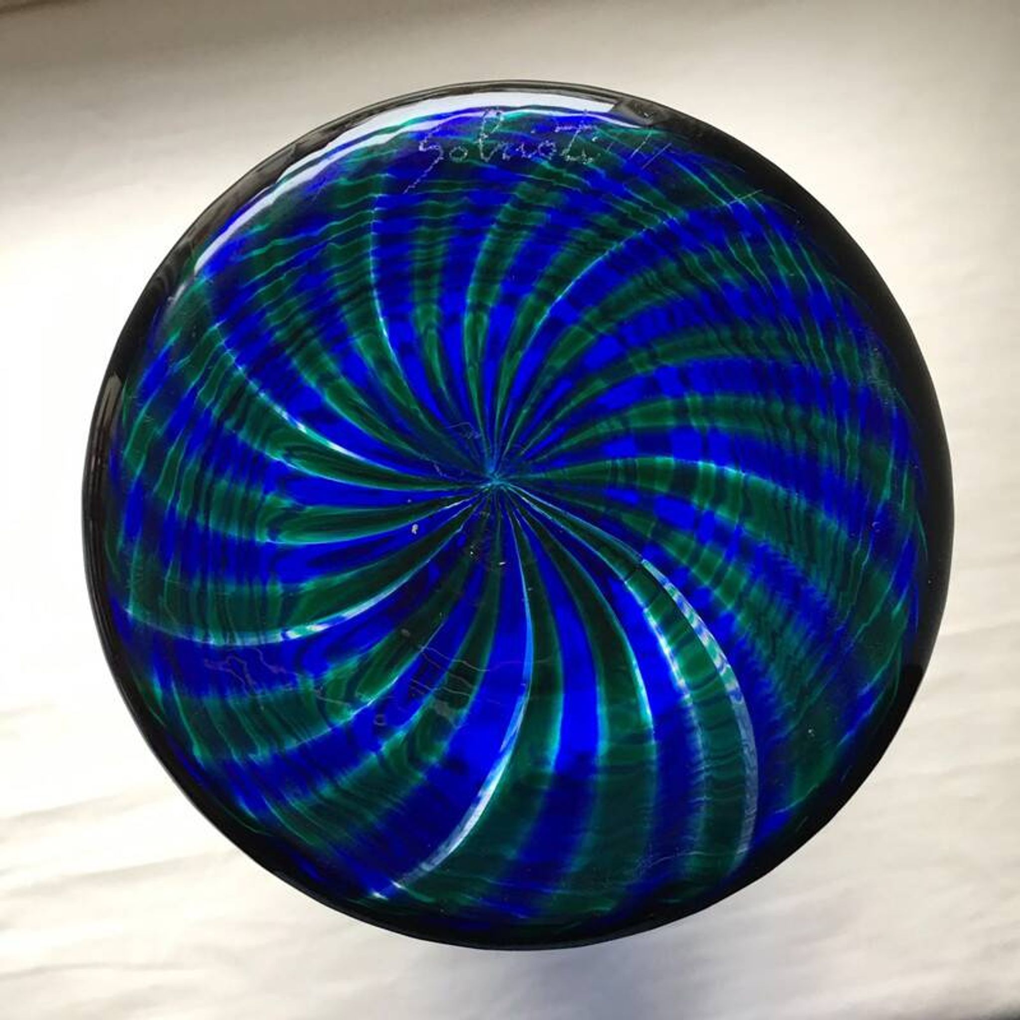 Salviati Murano glass “cane” carafe