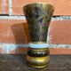 Ancient vase monaco glass polychrome black + gold vintage
