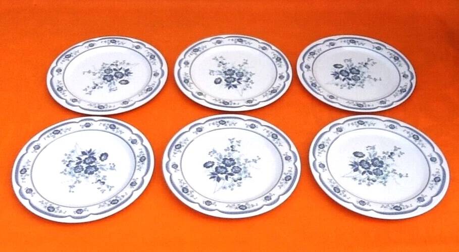 6 Assiettes plates / 1 Plat de service Décor floral