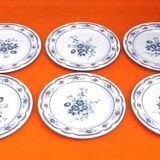 6 Assiettes plates / 1 Plat de service Décor floral