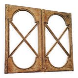 2 old small oak windows