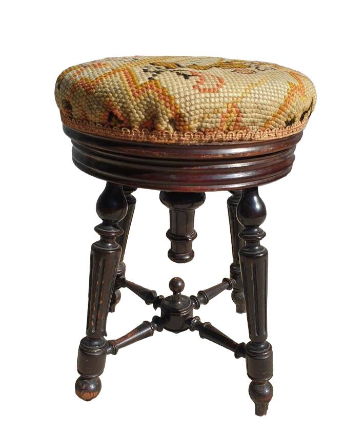 Napoleon III tapestry piano stool