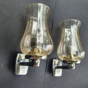 Pair of vintage chrome wall sconces