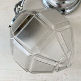 Art Deco glass and chrome pendant light