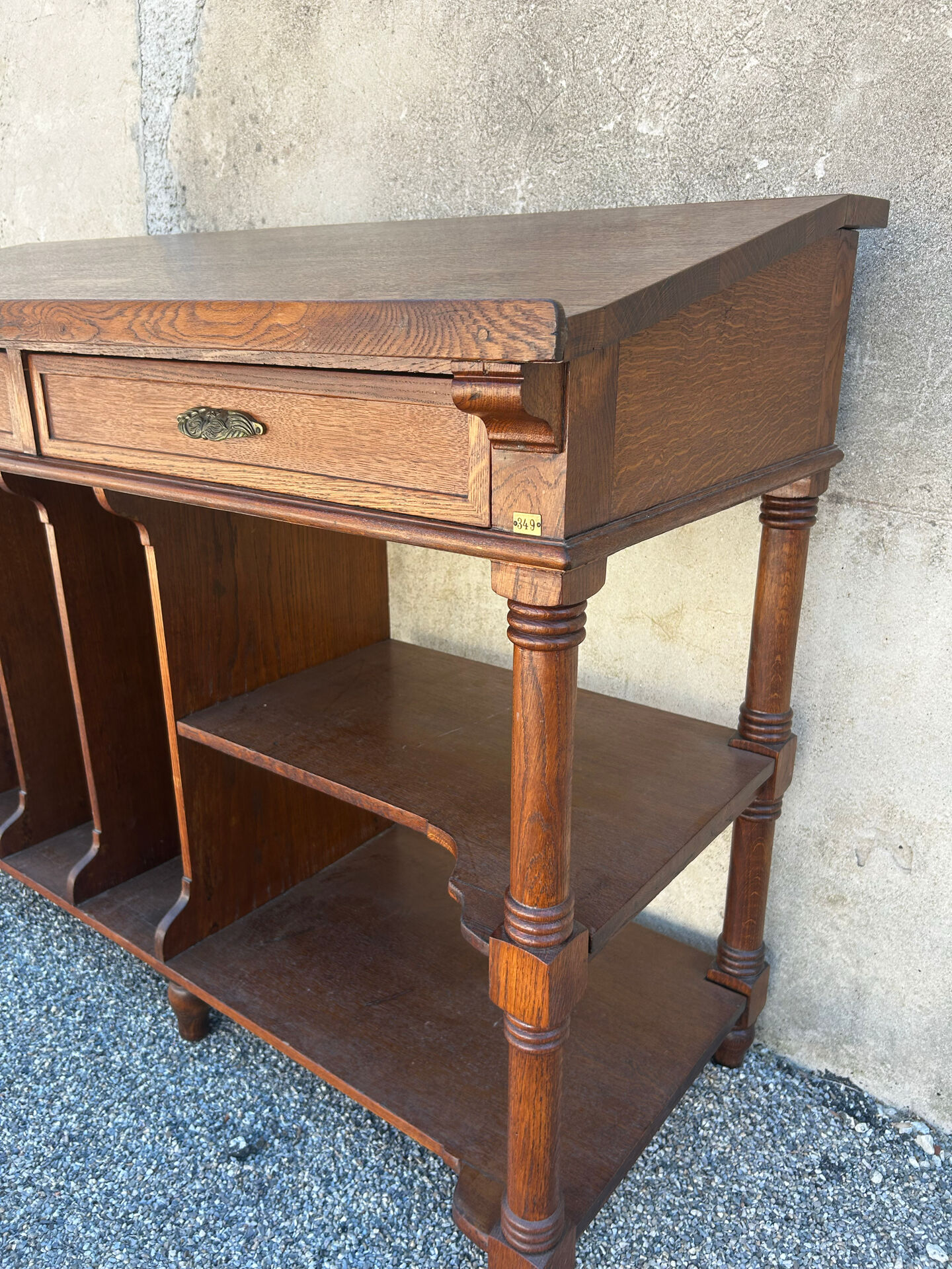 Ancien meuble de classement de banque en chêne – Mobilier de métier