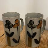 Cafetière et tasses en grès