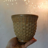 Cache pot en rotin vintage