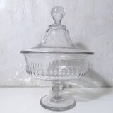 vintage glass covered candy box