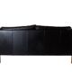 Two seater sofa upholstered with black leather and of danish design
