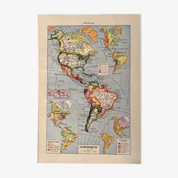 Carte de l'Amérique - États-Unis (production) - 1920