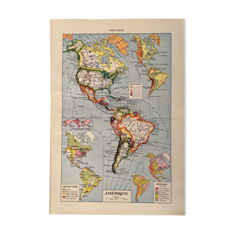 Carte de l'Amérique - États-Unis (production) - 1920