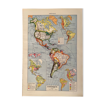 Carte de l'Amérique - États-Unis (production) - 1920