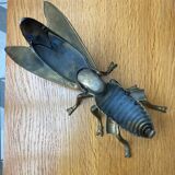 Vintage metal ashtray fly