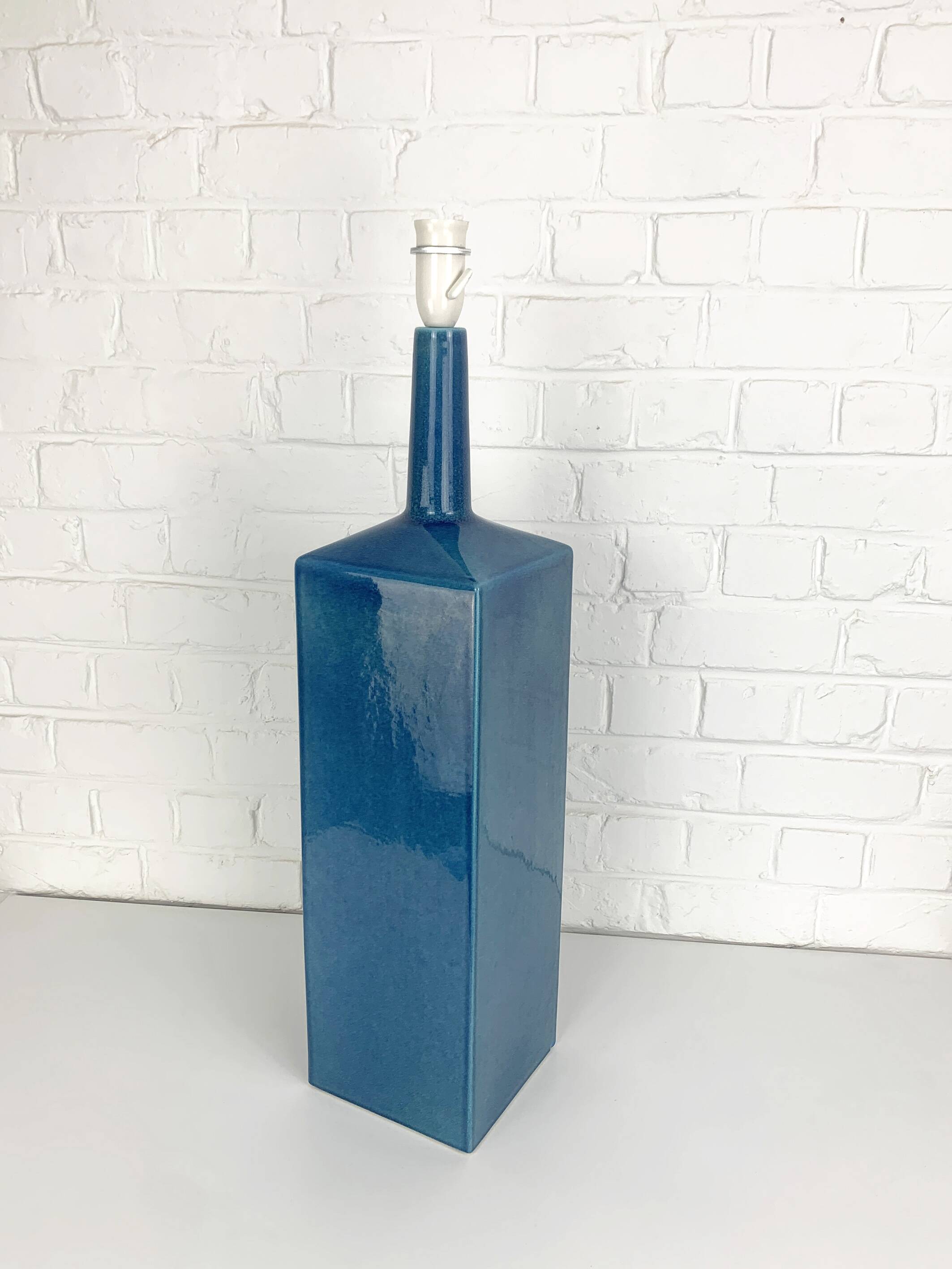 Le Klint Floor Lamp Model No. 357 in blue ceramic, glazed stoneware, Denmark