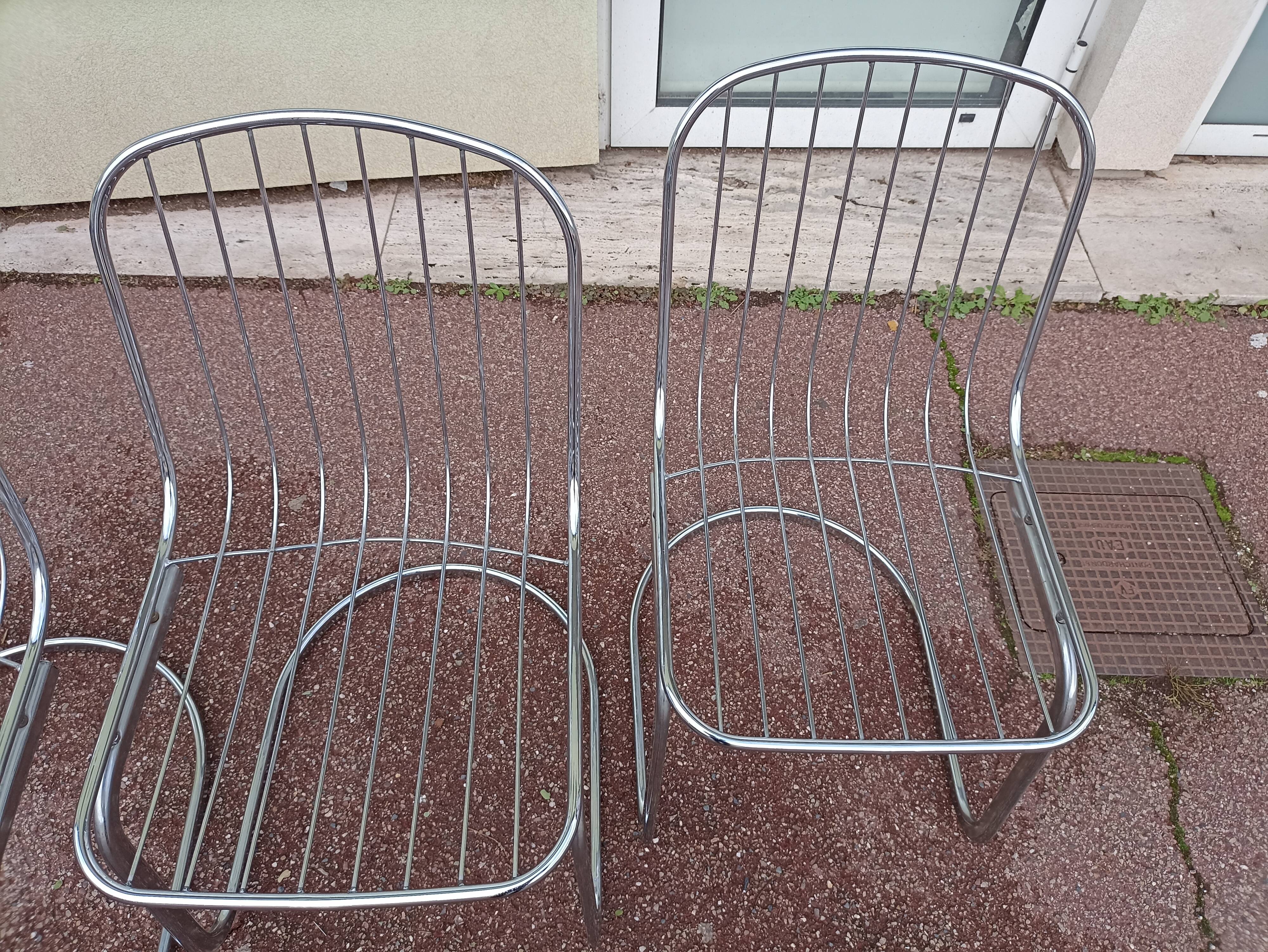 Set of 6 chrome chairs