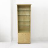 Studio Smania Tall 1980s Birds Eye Maple Burl Display Cabinet Memphis Milano Style Vintage