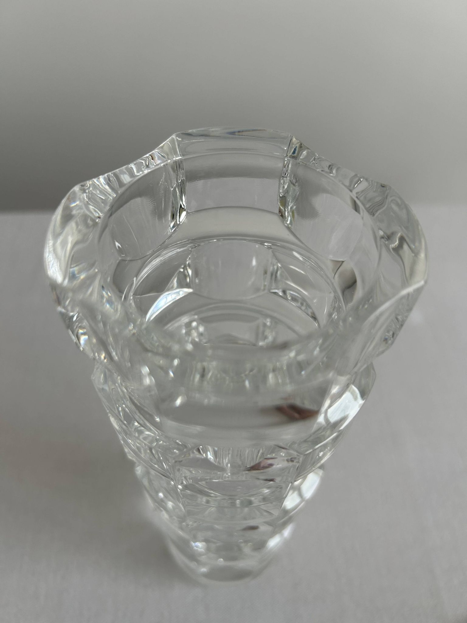 Crystal vase - Cristal d’Arques - geometric design