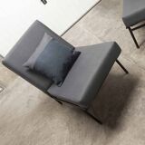 Airborne double bench seat restored foam and new fabrics + 2 matching cushions