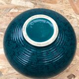 Ancien vase st clément ref 9058 céramique bleu vert made in france vintage