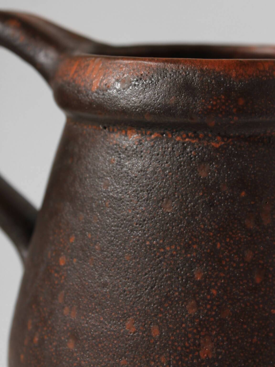 Hartwig Heyne Dark Brown Rustic Jug, 1960s, Germany