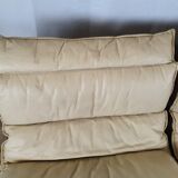 Modular sofa in leather and suede