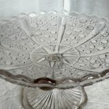 Cup on feet molded glass old compote bowl