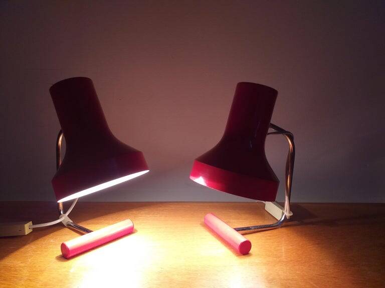Pair of Mid-Century Table Lamps, Napako, Josef Hurka, 1970s